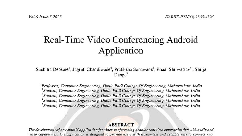 Research Paper on Video Conferencing Web App (VCWA13) - Studocu