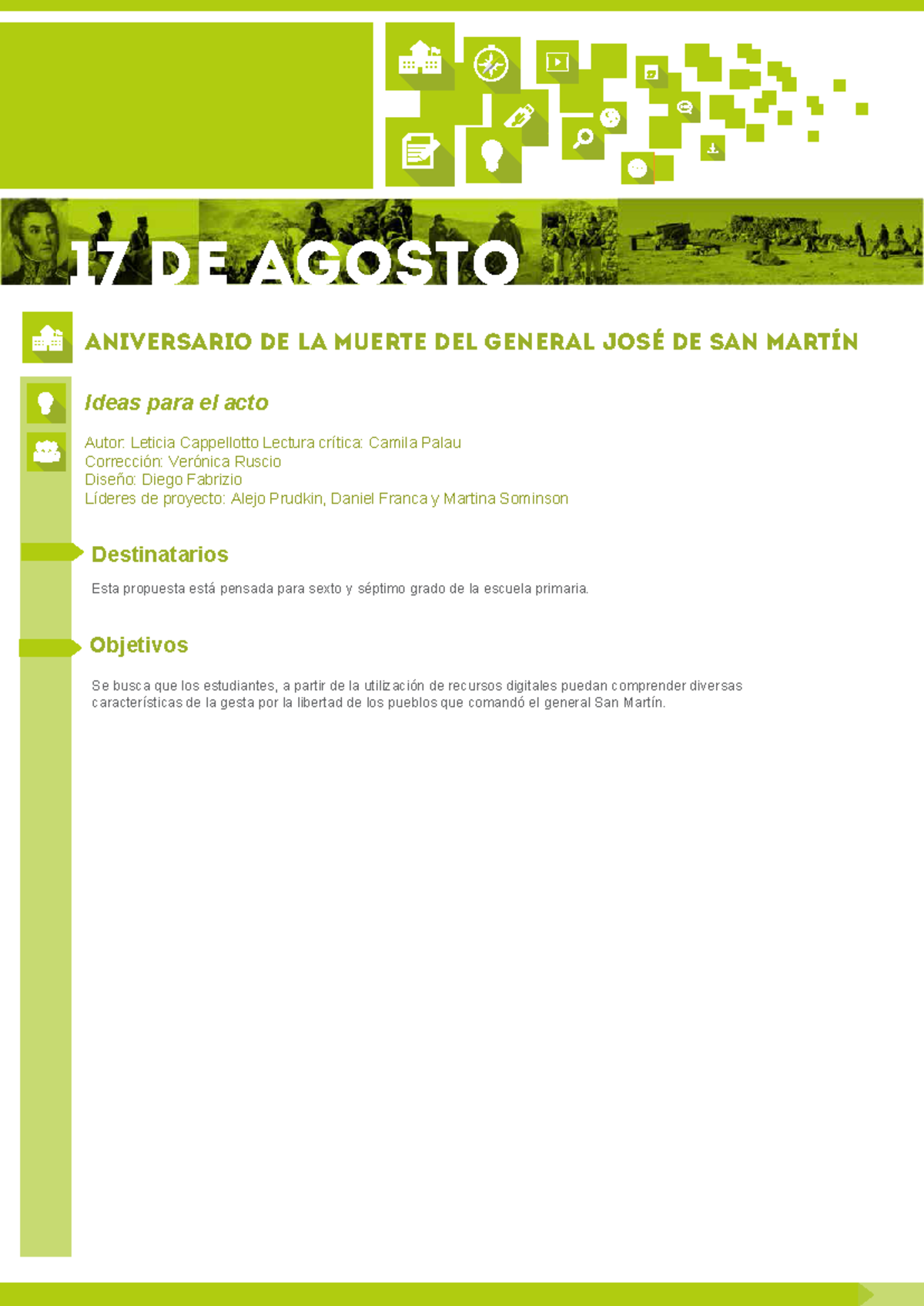 Ideas para el Acto del 17 de Agosto: Homenaje a San Martín - Document Preview