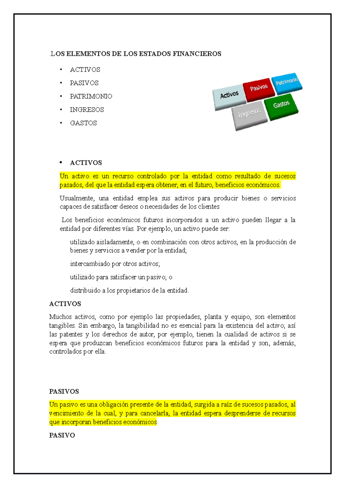 Plan de Cuentas y Elementos de Estados Financieros - Administración ...