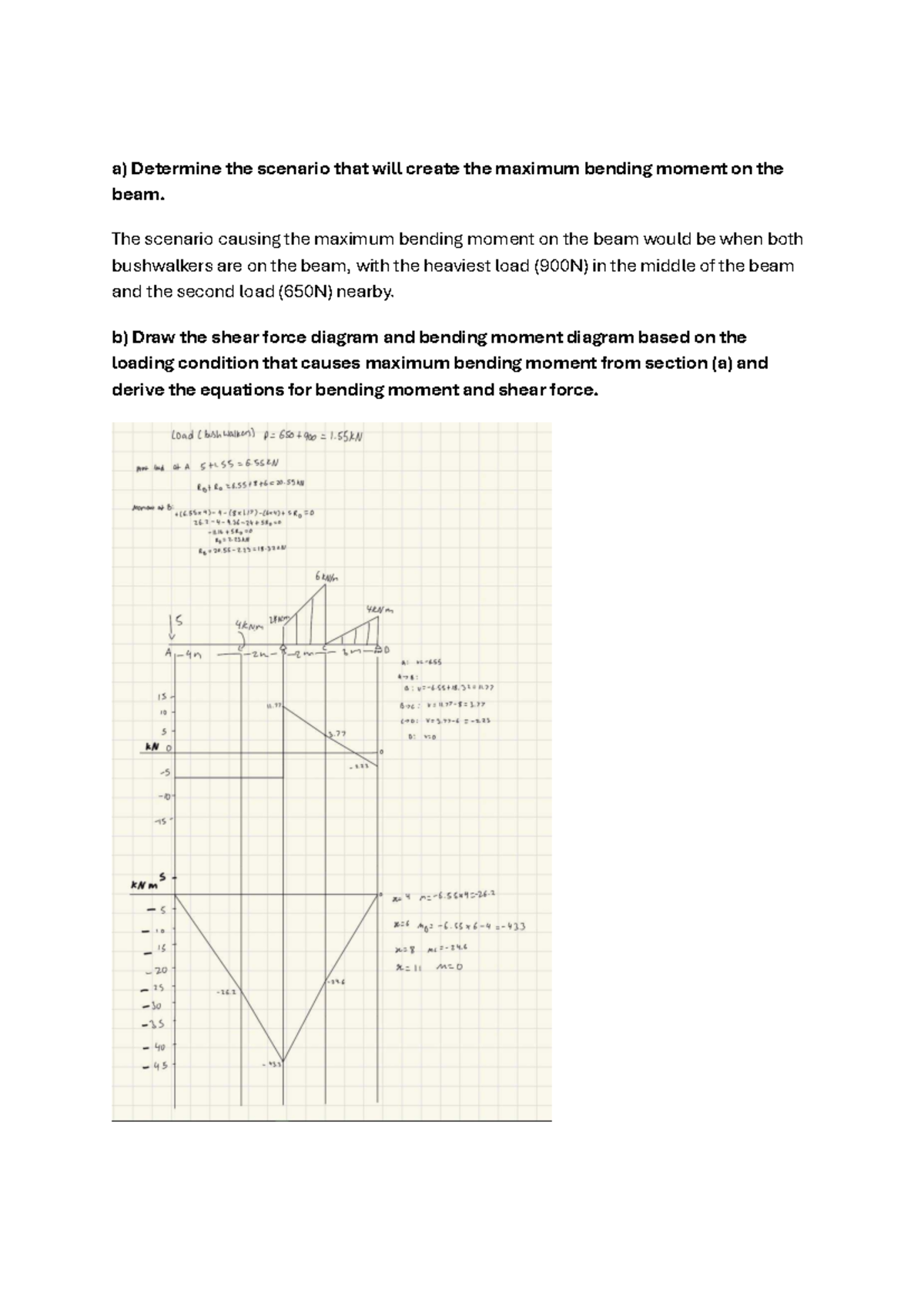Maximum Bending Moment Analysis and T Beam Design (ENG 101) - Studocu