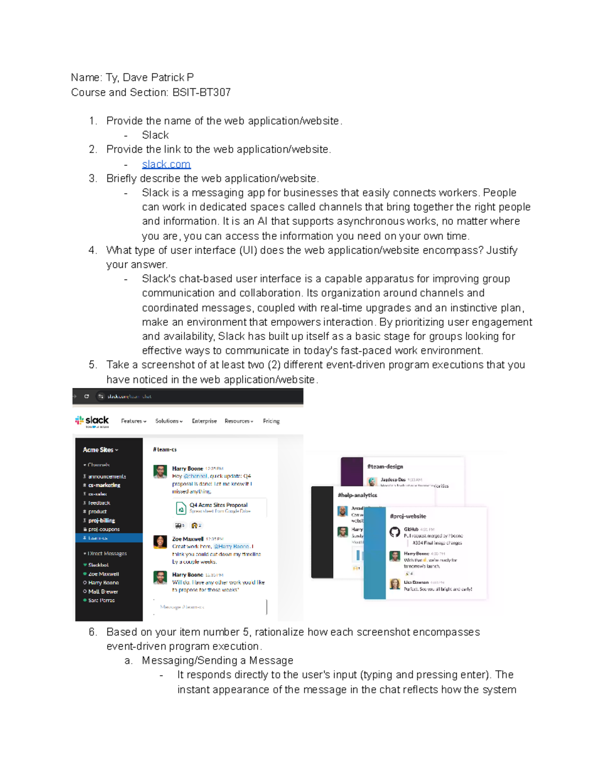 05PETA1 HCI - Performance Task: Analyzing Slack's User Interface - Studocu