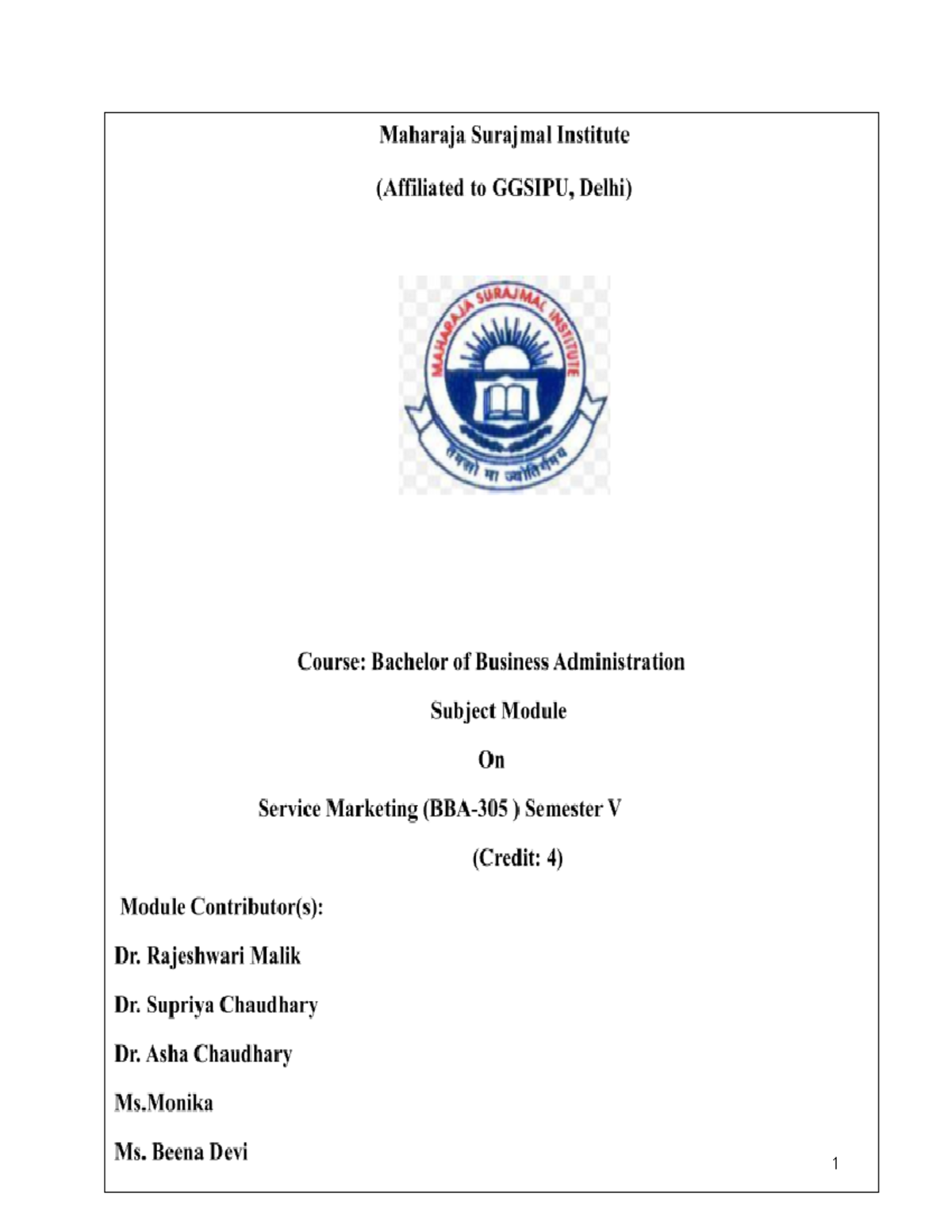 Service Marketing Overview - Code-305 BBA (G.) Sem. V Lesson Notes ...