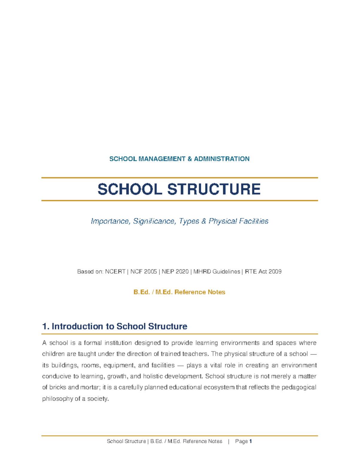 School Structure: Importance, Types, and Facilities - B.Ed. M.Ed. Notes ...