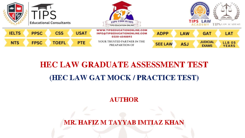 2ND HEC LAW GAT MOCK TEST (UNSOLVED) - Studocu