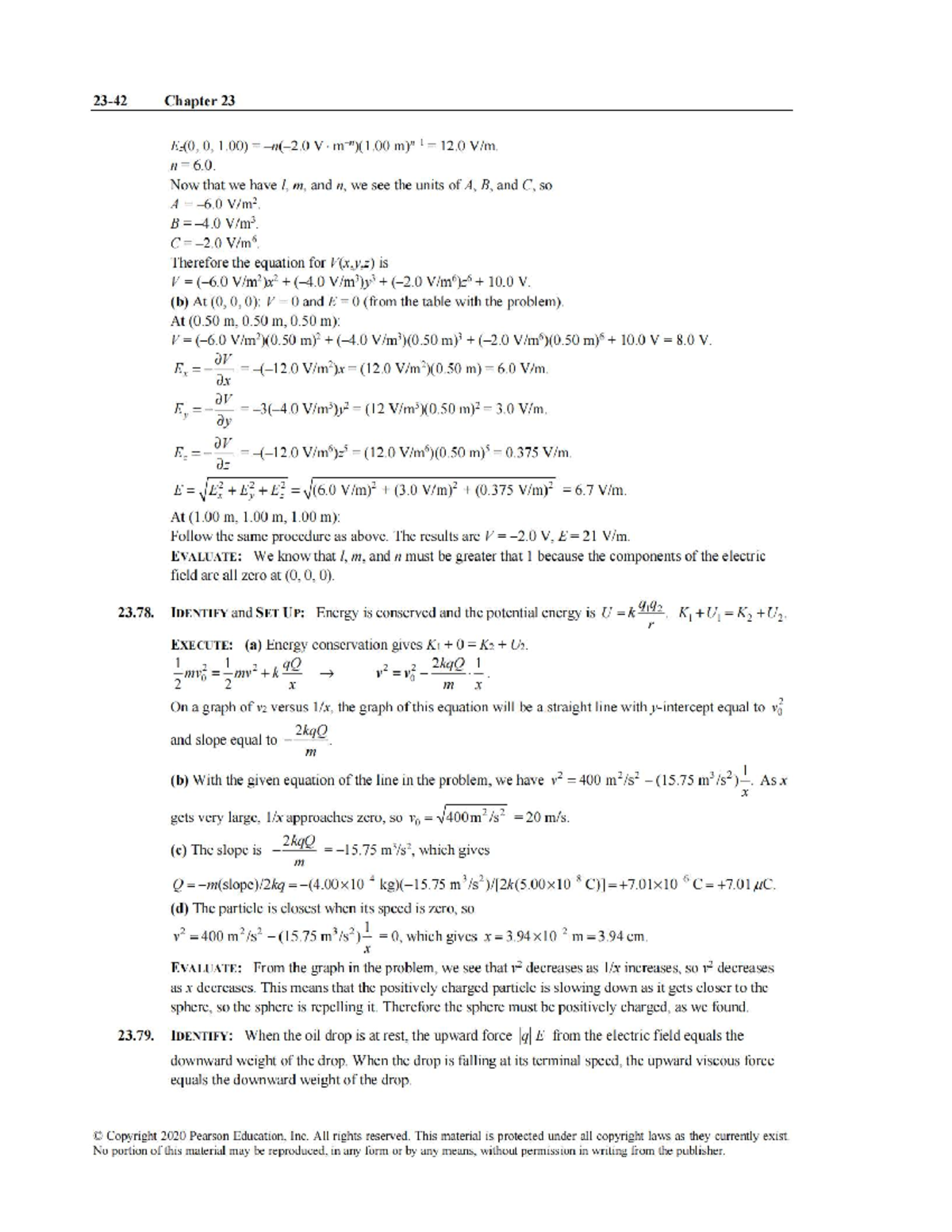 Chapter 23 Solutions: Electric Potential and Energy Conservation ...