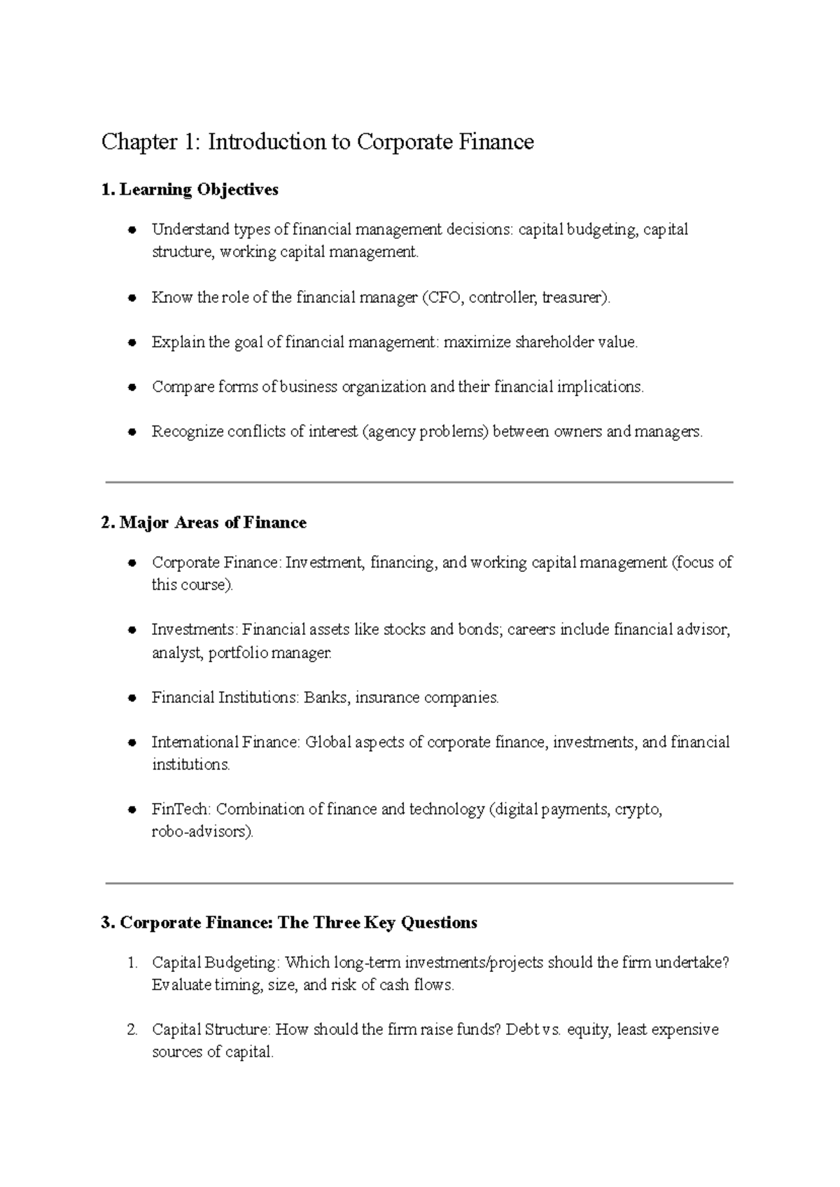Corporate Finance 101: Key Concepts and Management Strategies - Studocu