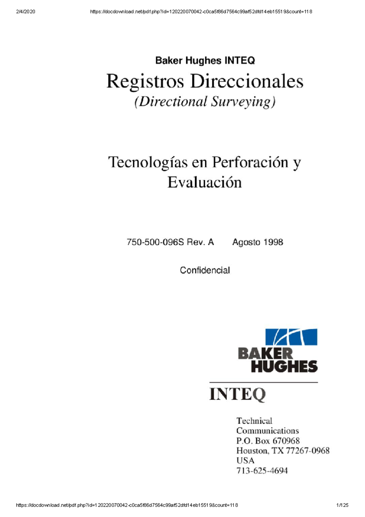 Baker - Registros Direccionales - Seccion Vertical PERF - Baker Hughes ...