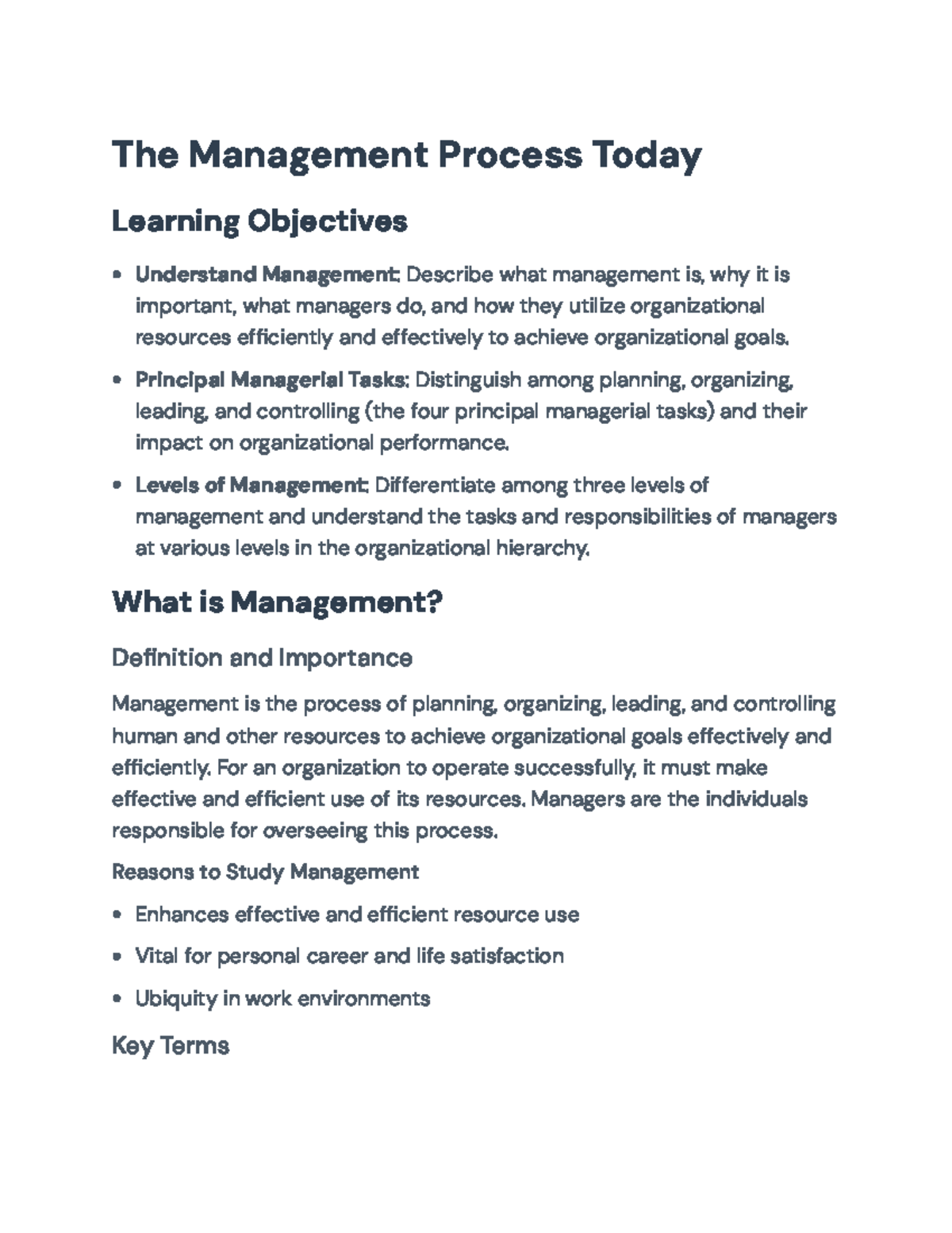 Management Process Overview: Planning, Organizing, and Controlling ...