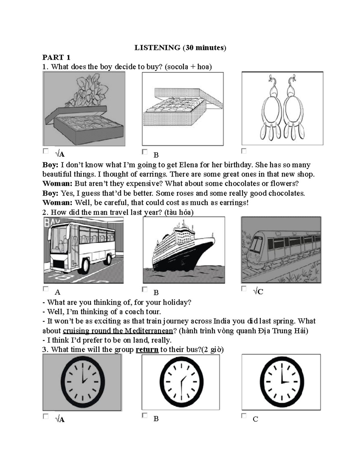 Test 5 - Listening Comprehension Summary and Responses - Studocu