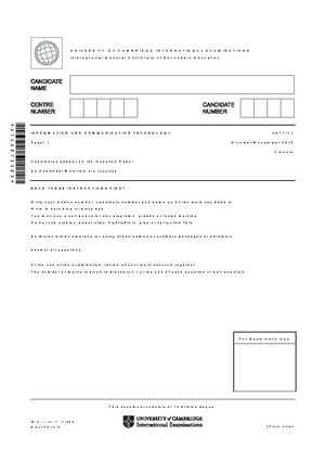 Mark scheme for IGCSE 0417 information and communication technology ...