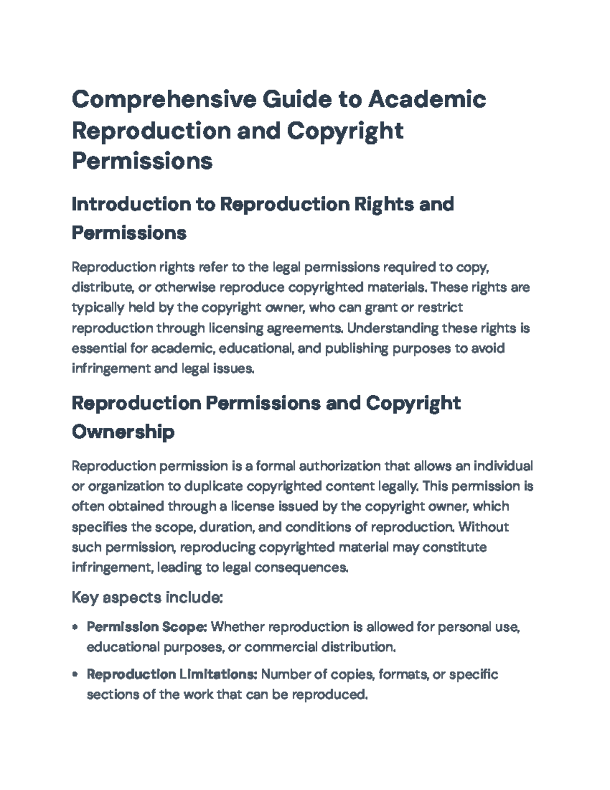 Comprehensive Guide to Reproduction Rights & Permissions - Studocu