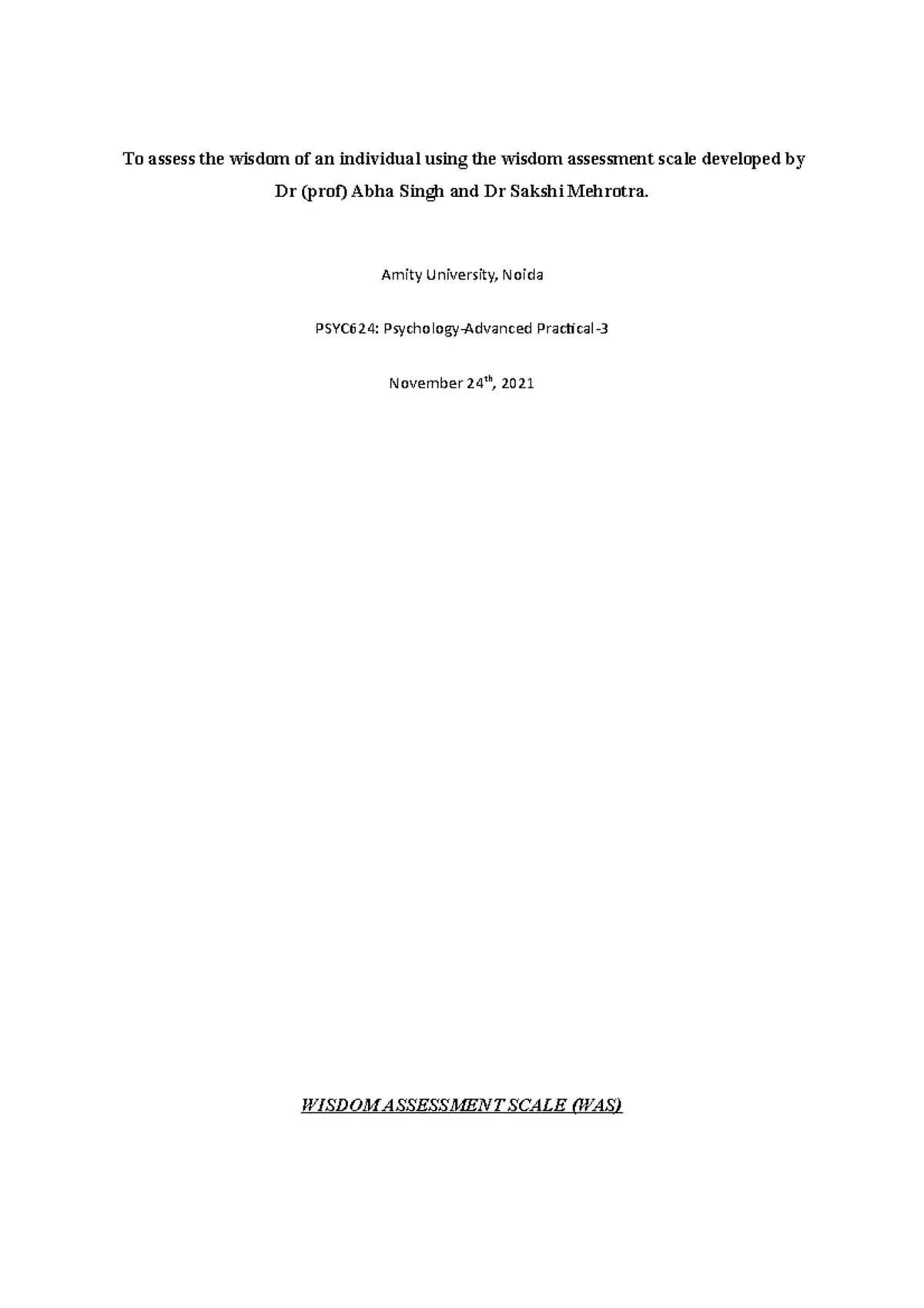 Comprehensive Interest Schedule (CIS) Analysis and Assessment Report ...