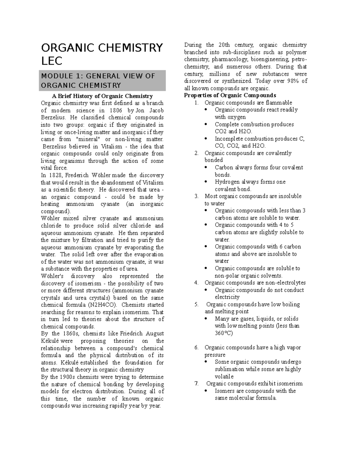 Organic Chemistry LEC - Org chem lecture notes - ORGANIC CHEMISTRY LEC ...