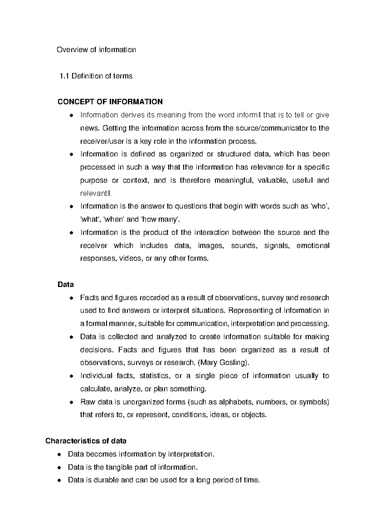 OBM101 Chapter 1: Overview of Information Concepts and Definitions ...