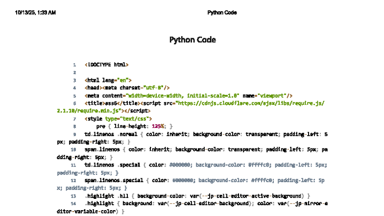 Ass6 - Python Code Analysis and Highlights - Studocu
