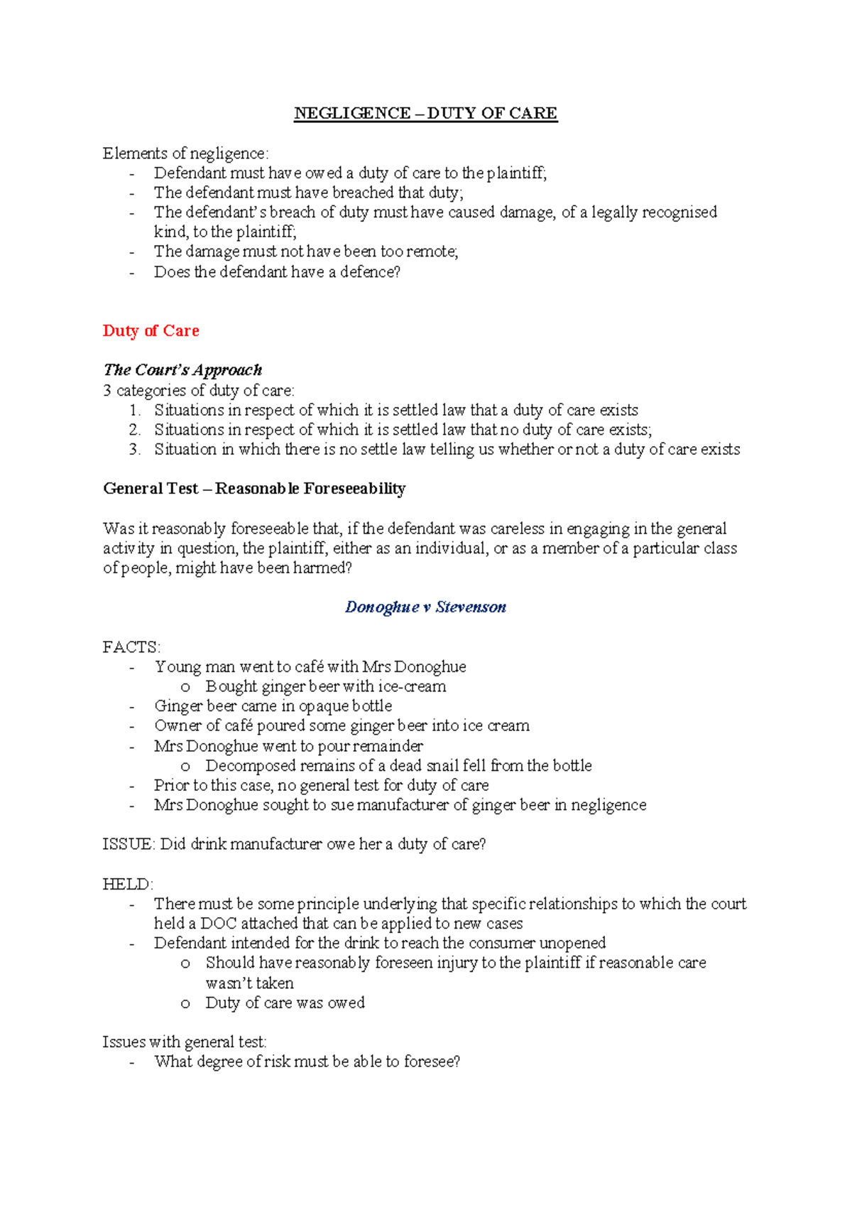 32374-Assignment: Understanding Negligence and Duty of Care - Studocu