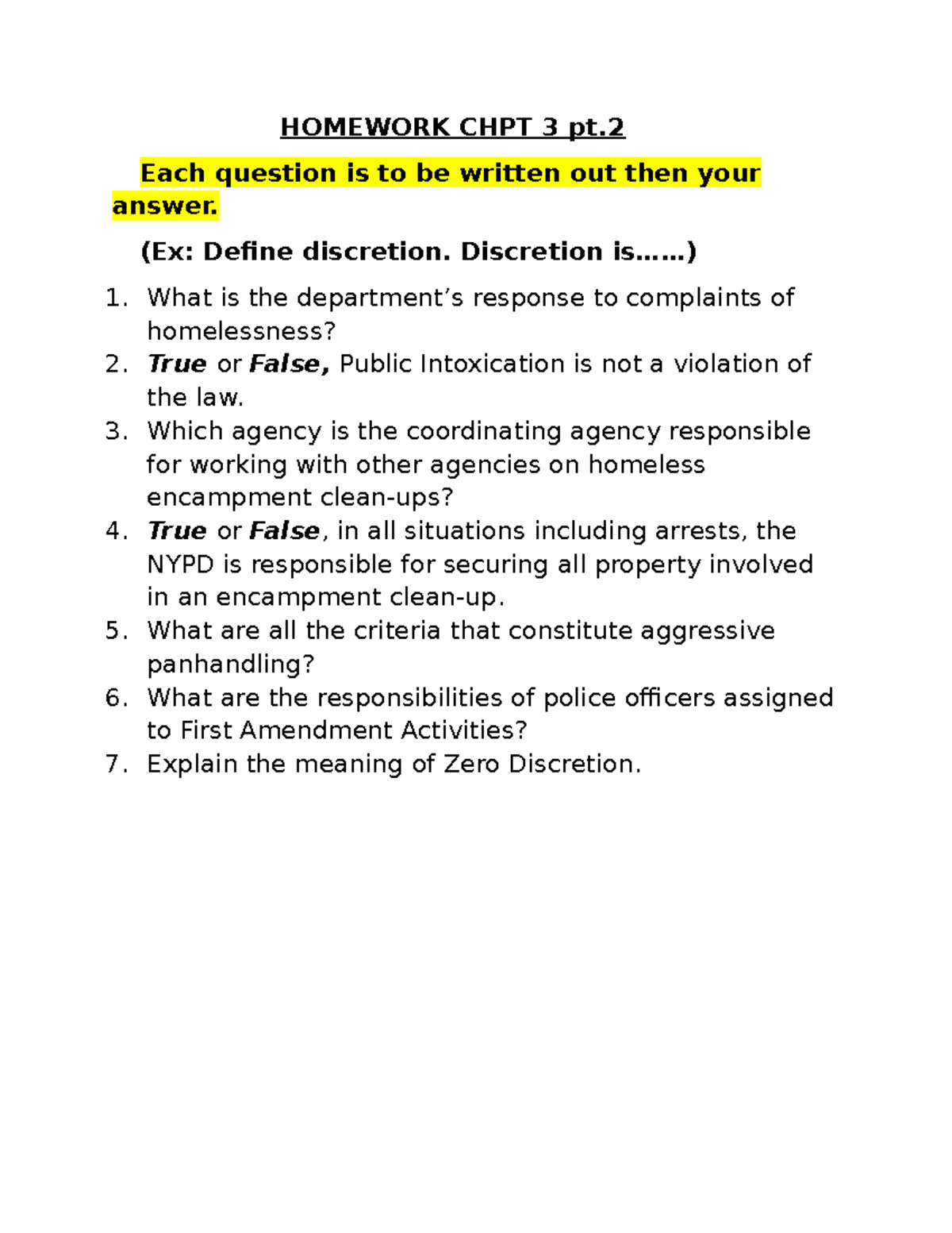 Homework CHPT 3 PT 2 - Police Science Questions & Answers - Studocu