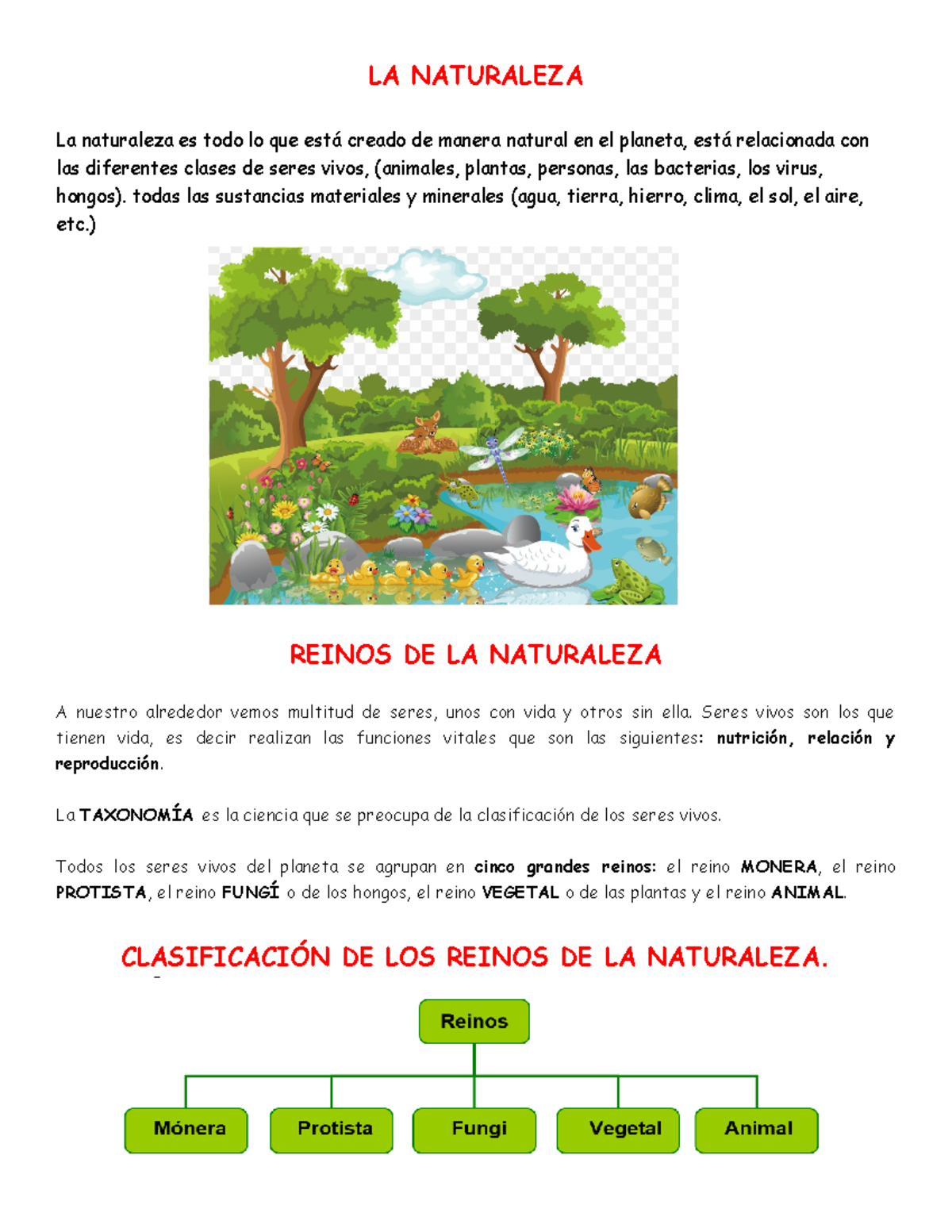 Reinos de la Naturaleza: Clasificación y Características Esenciales -  Studocu