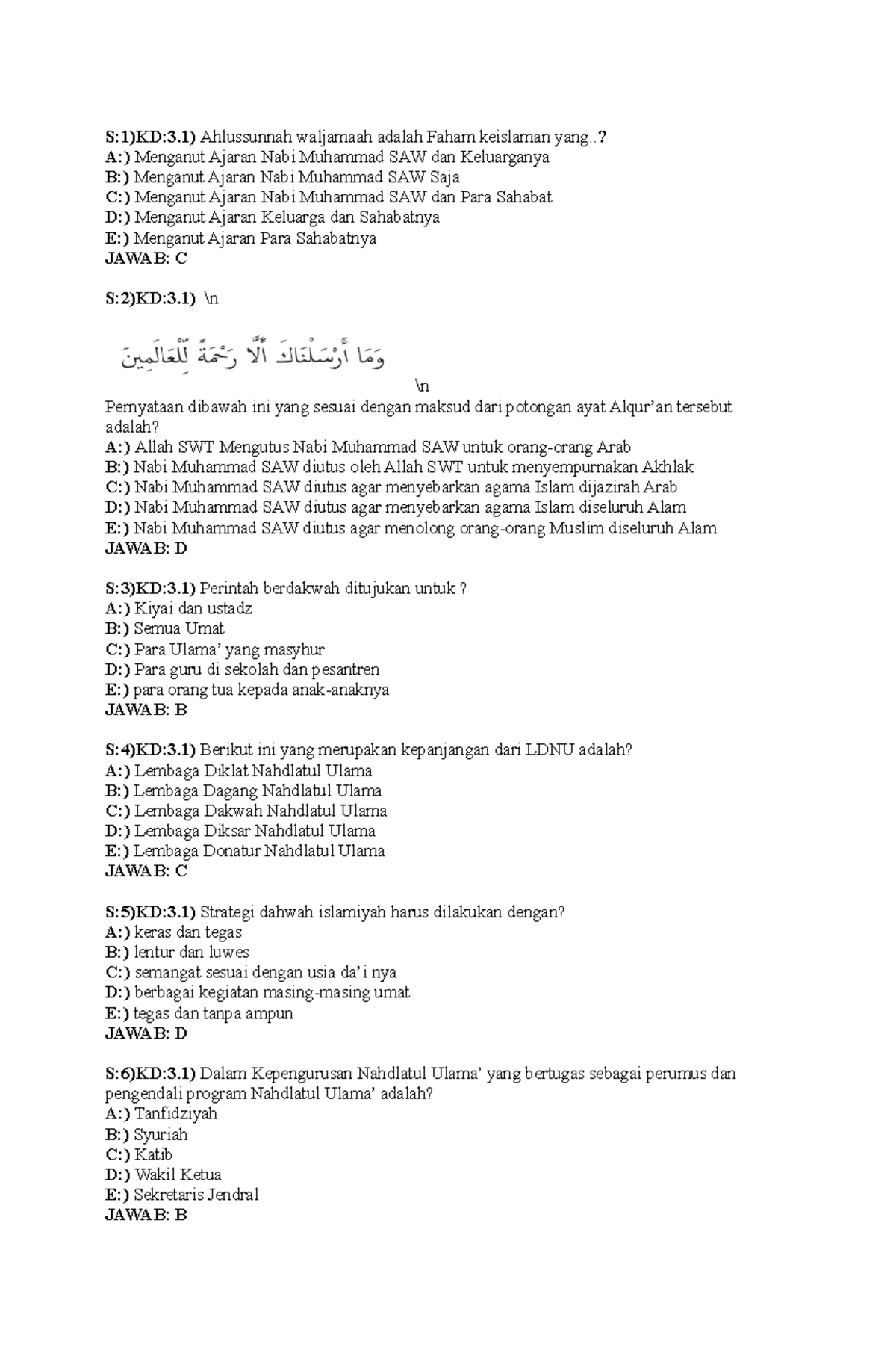 Aswaja Study Notes (TKRO, TKJ, FKK, AKL) - KD 3.1 Essentials - Studocu