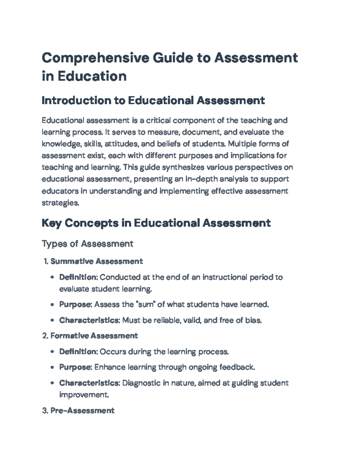 Comprehensive Assessment Strategies for Education (EDU 101) - Studocu