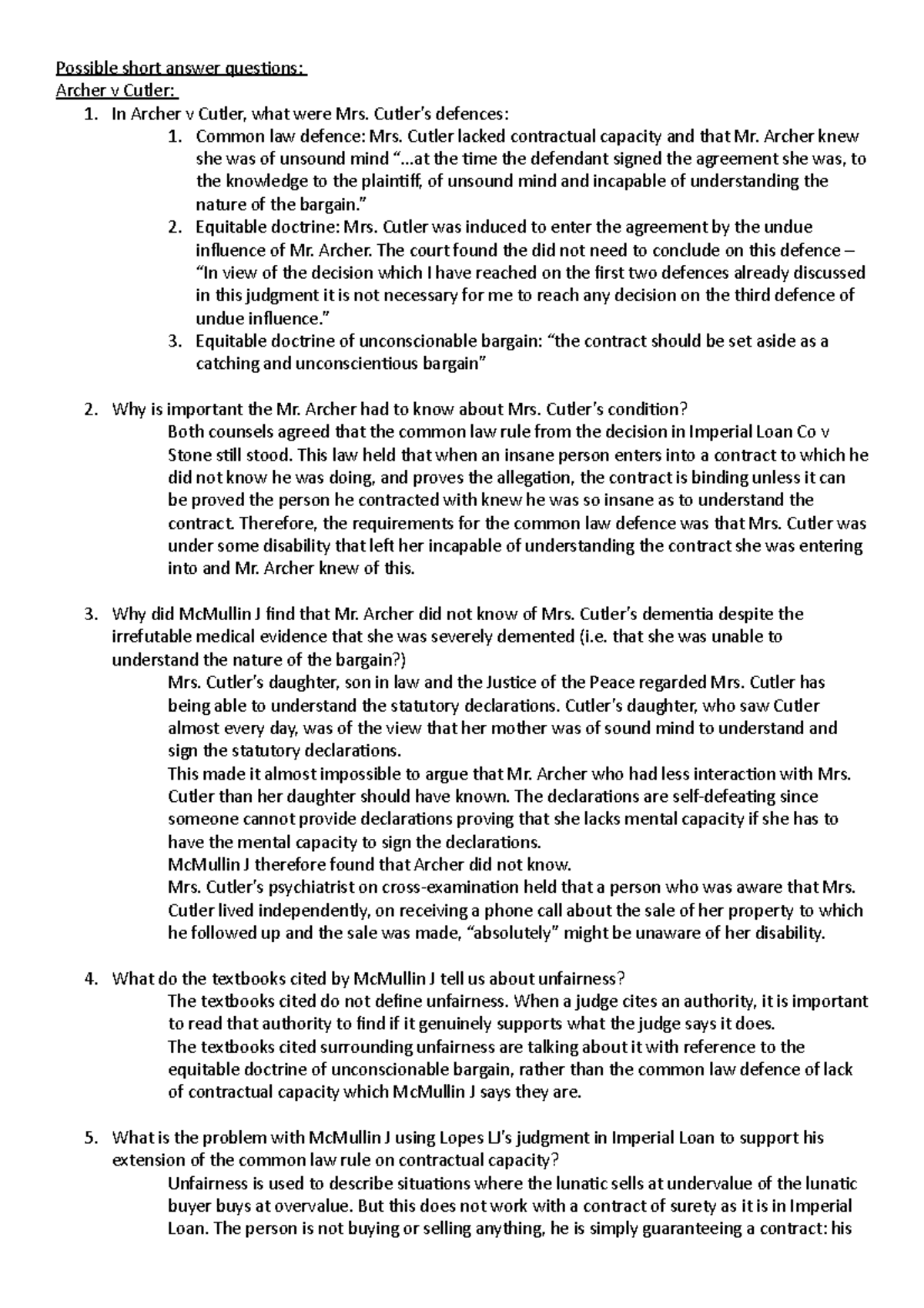 Possible short answer questions - Possible short answer questions ...