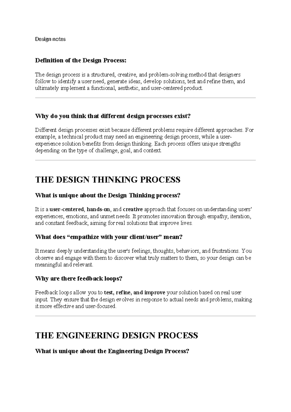 Design Notes: Understanding the Design Process and Its Variants - Studocu