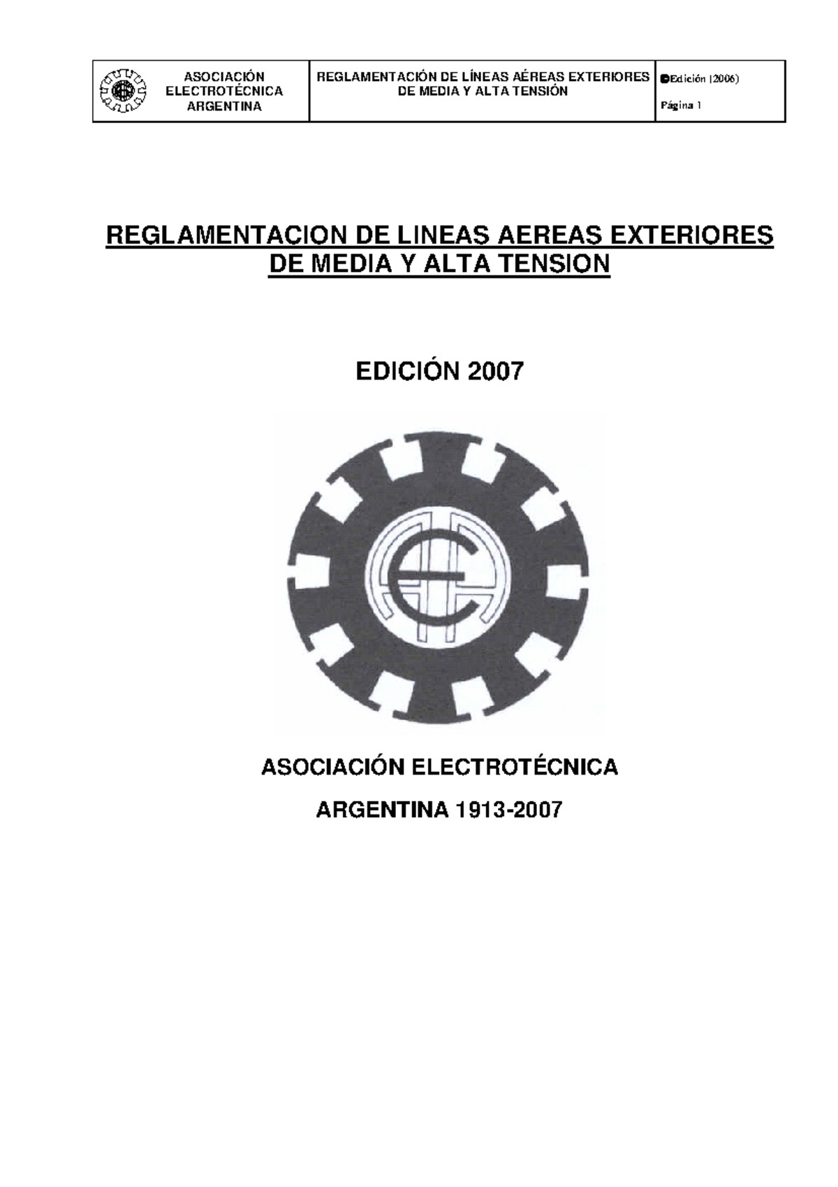 AEA 95301-2 - 2006 - Reglamentación Líneas Aéreas Exteriores de MT y AT ...