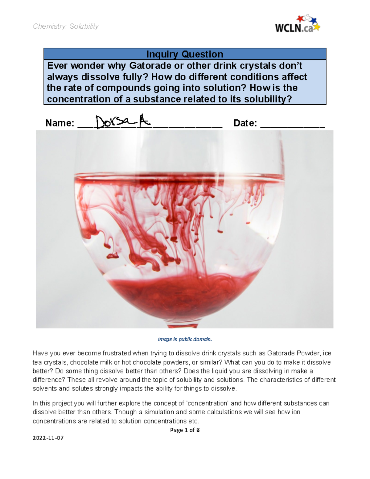 Exploring Solubility: Inquiry Project on Drink Crystals & Solutions ...