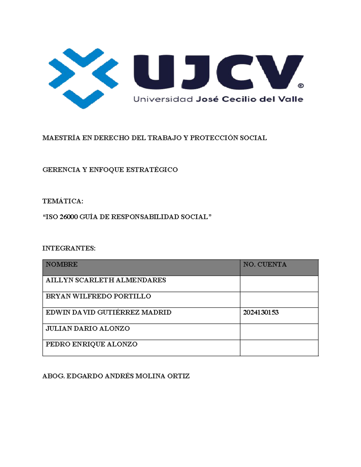 Informe sobre la Norma ISO 26000 - Responsabilidad Social - Grupo 2-2 - Document Preview