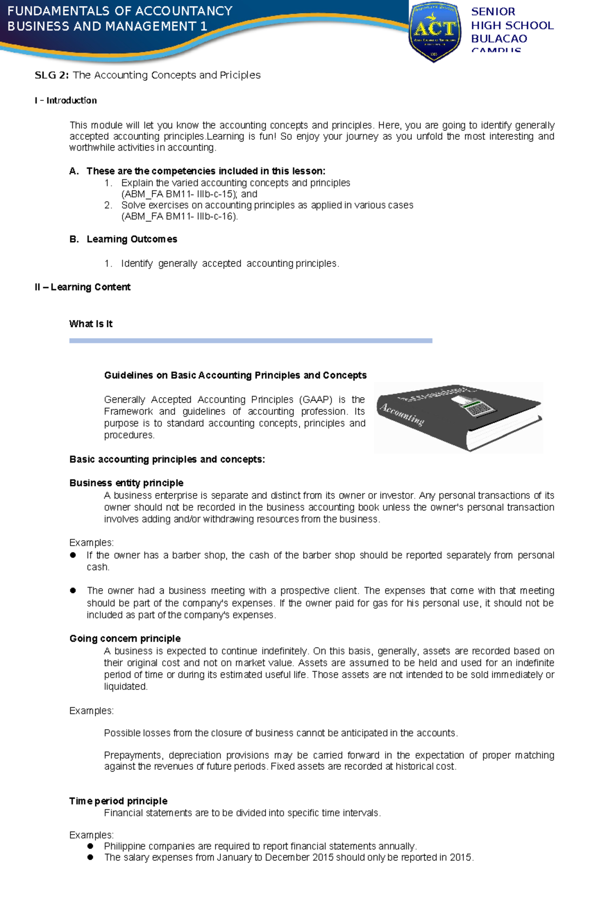 ABM_FA Module 2 - Fundamentals of Accounting Concepts and Principles ...
