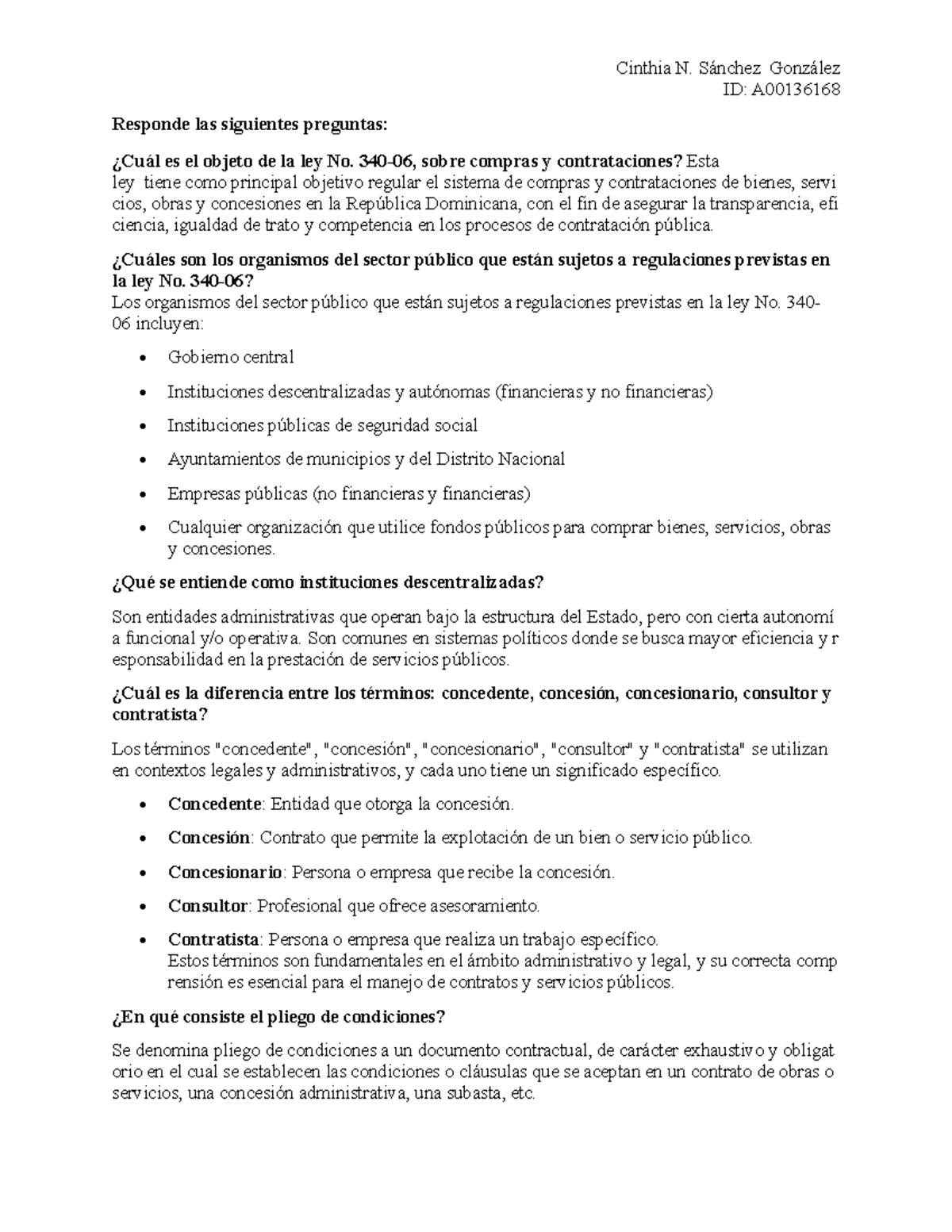 Ley de Compras y Contrataciones en RD - Actividad 2 Unidad 4 - Studocu