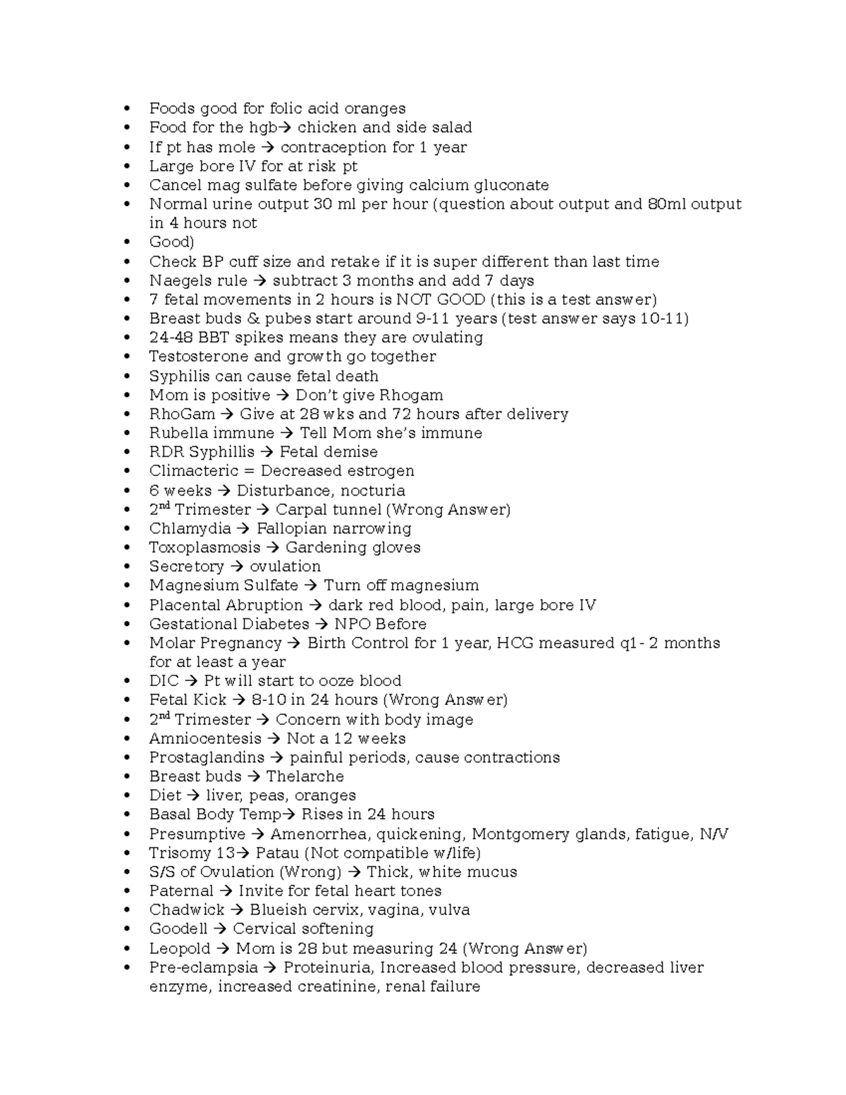 Maternal Exam 1A Study Guide: Key Concepts and Important Notes - Studocu