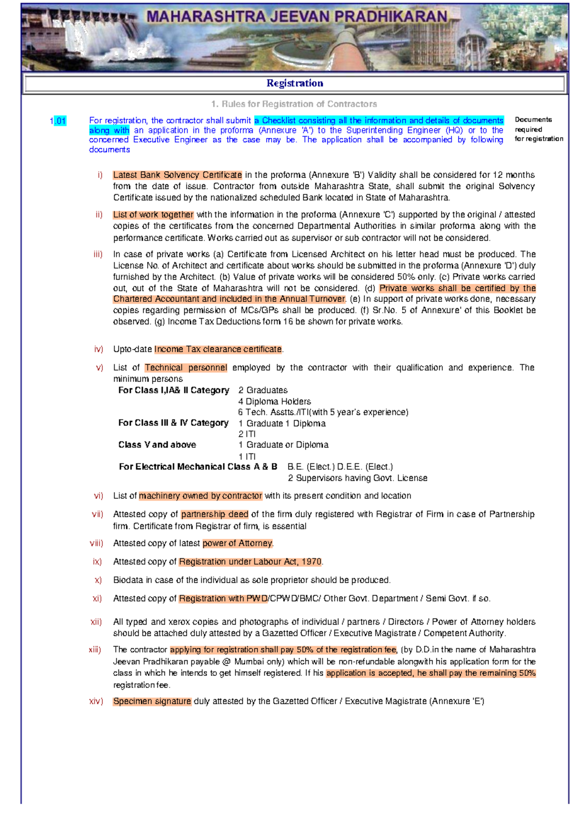 MJP 5.0 Contractor Registration Guidelines and Requirements - Studocu
