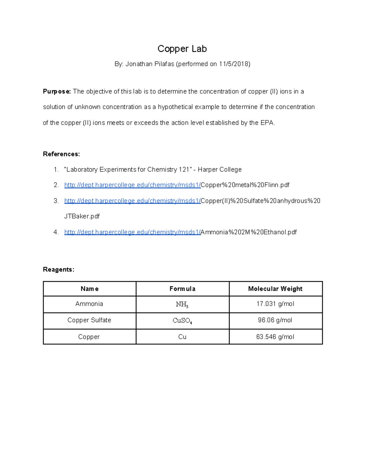 Lab Report: Spectrophotometric Analysis of Cu²⁺ in Unknown Solutions ...