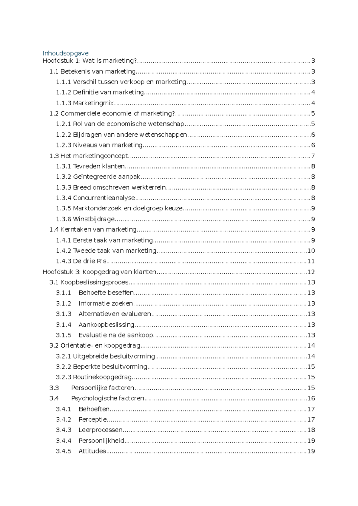 Samenvatting Inleiding tot de Markt (Marketing) - Hoofdstukken 1-4 ...