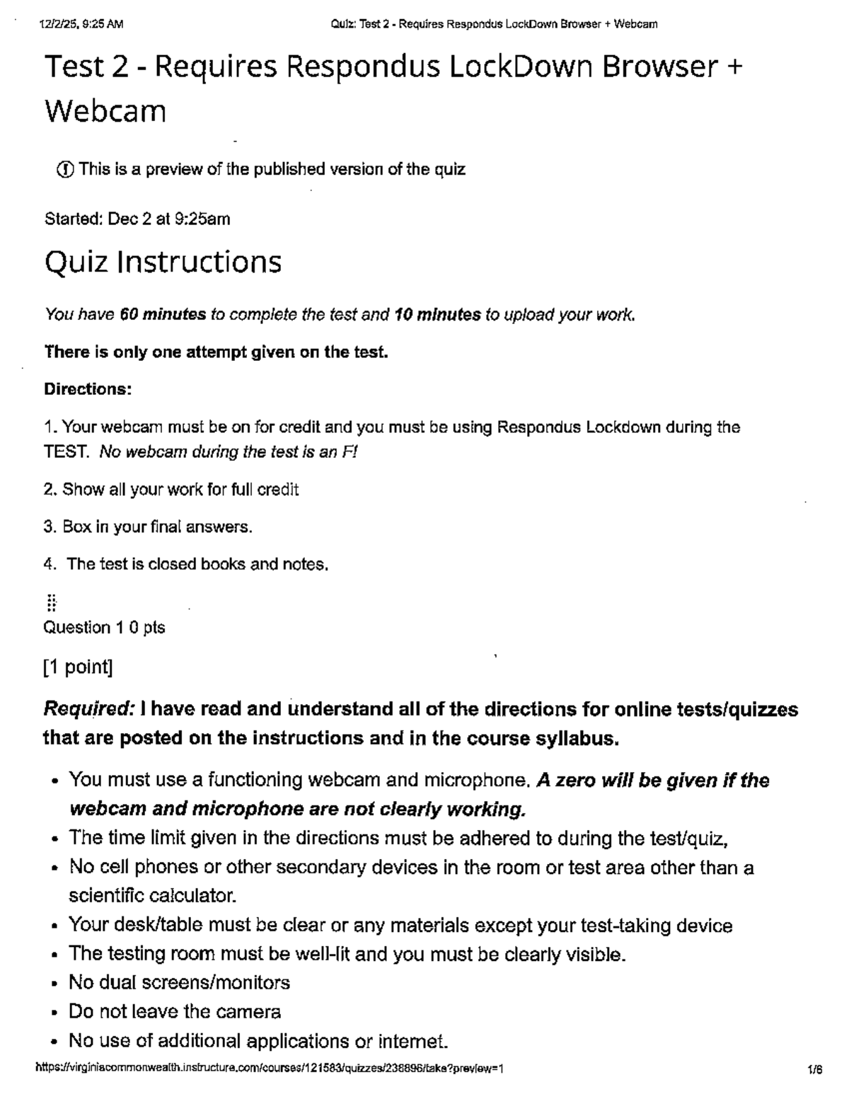 Test 2 - Quiz Instructions and Guidelines - Studocu