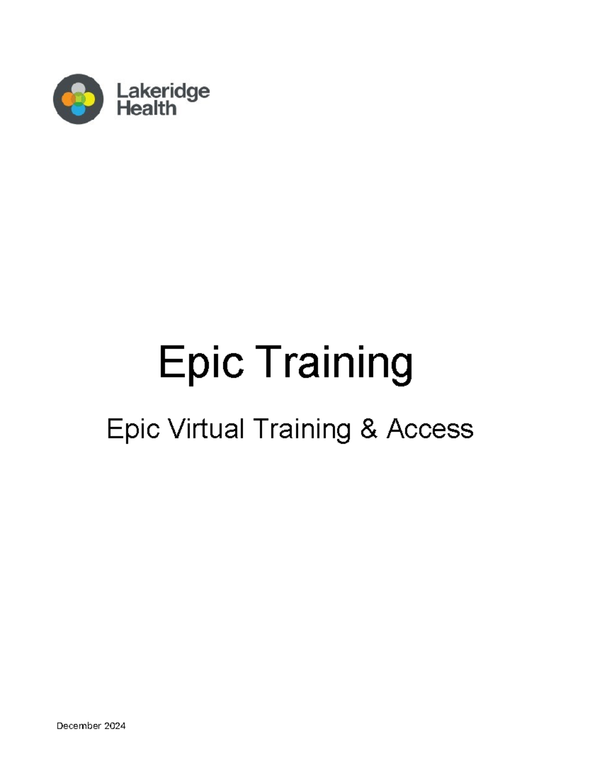 Epic Virtual Training Access Guide - December 2024 - Studocu