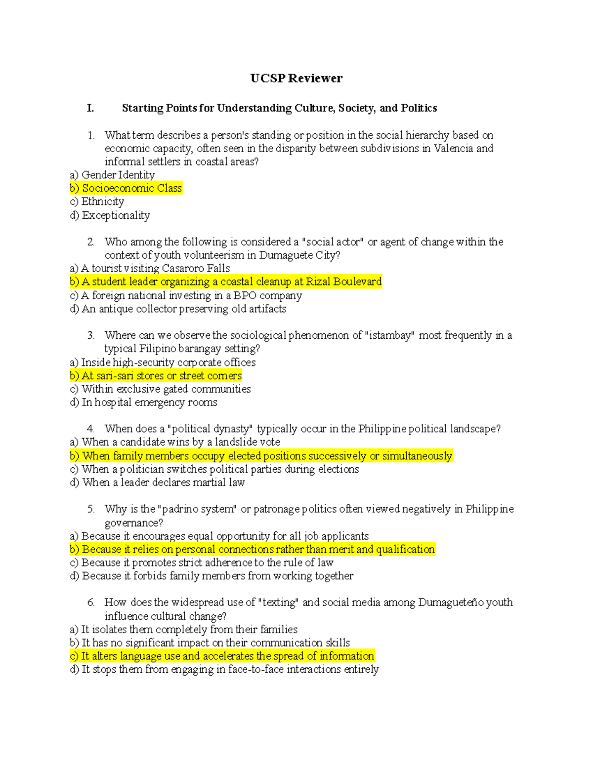 UCSP Reviewer: Understanding Culture, Society, and Politics Concepts ...