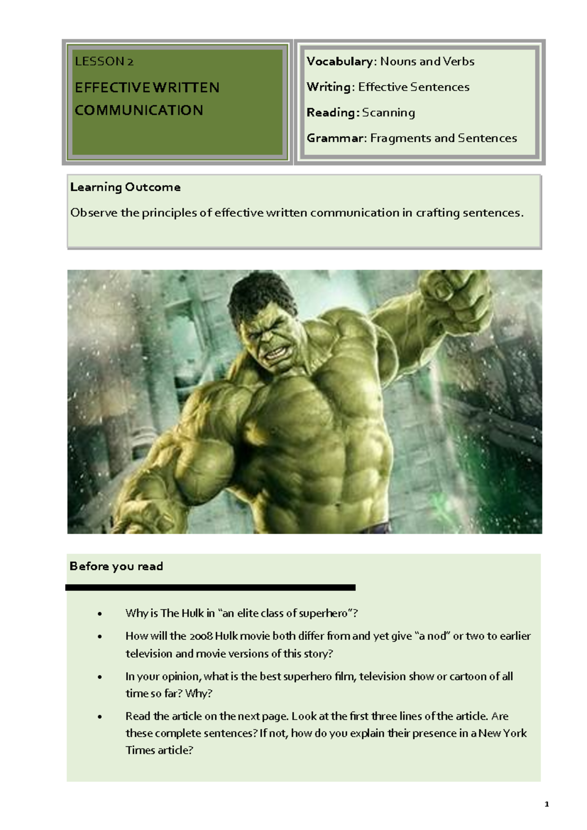 Lesson 2: Mastering Effective Written Communication Skills - Studocu