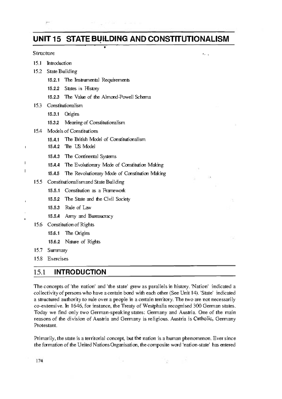 Unit-15 - State Building and Constitutionalism Overview - Studocu