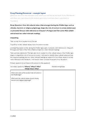 Essay Planning Template - 1019LHS - 1029LHS Foundations of Academic ...
