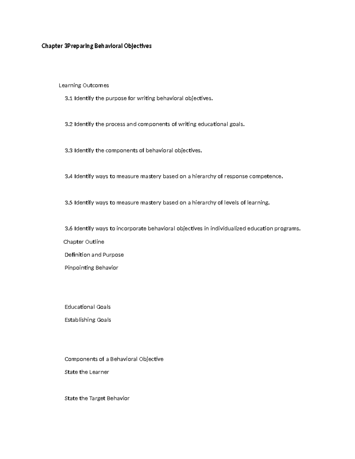 Chapter 3: Understanding Behavioral Objectives in Special Education ...