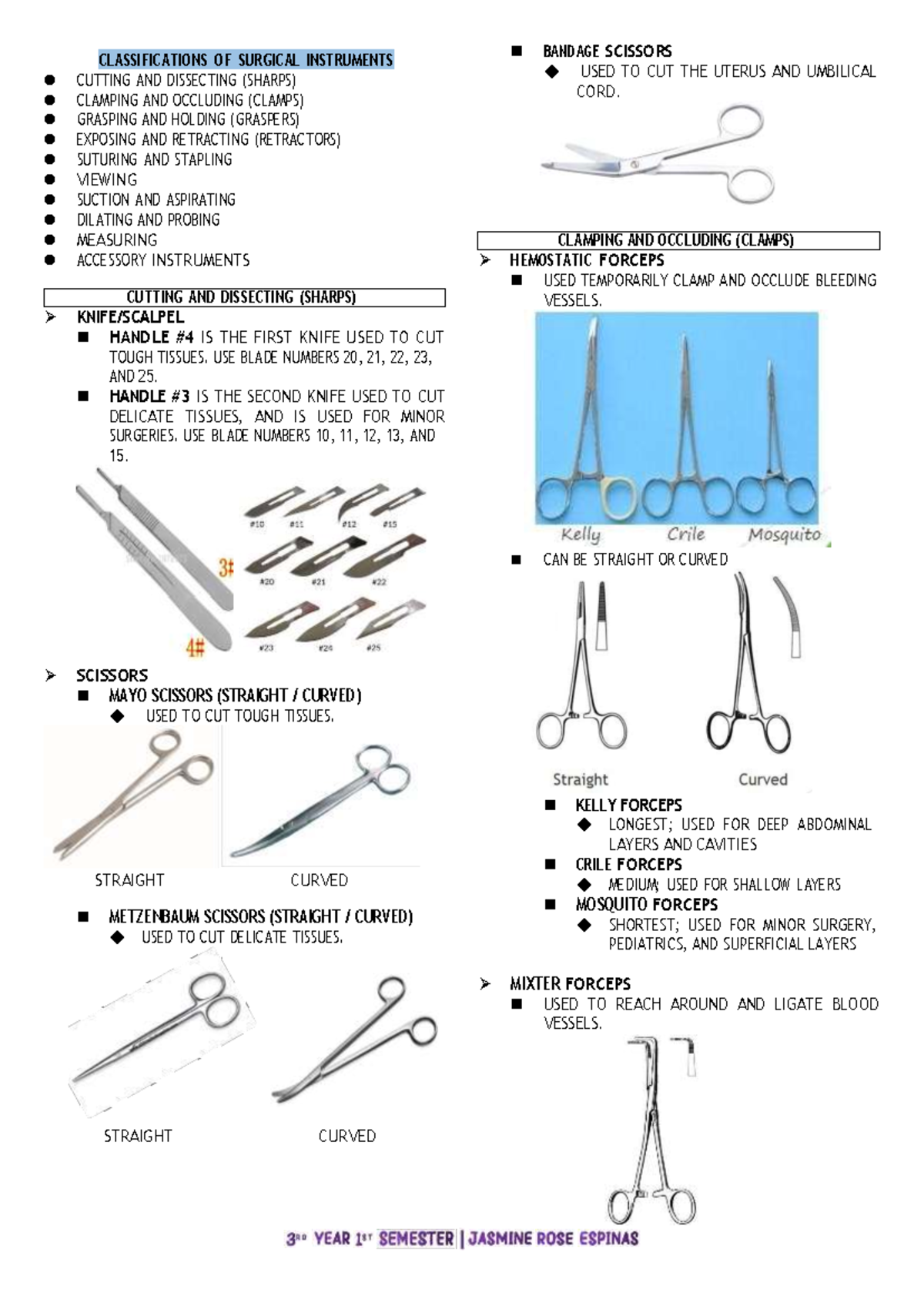 Surgical Instruments Classification: Types & Uses (MED 101) - Studocu