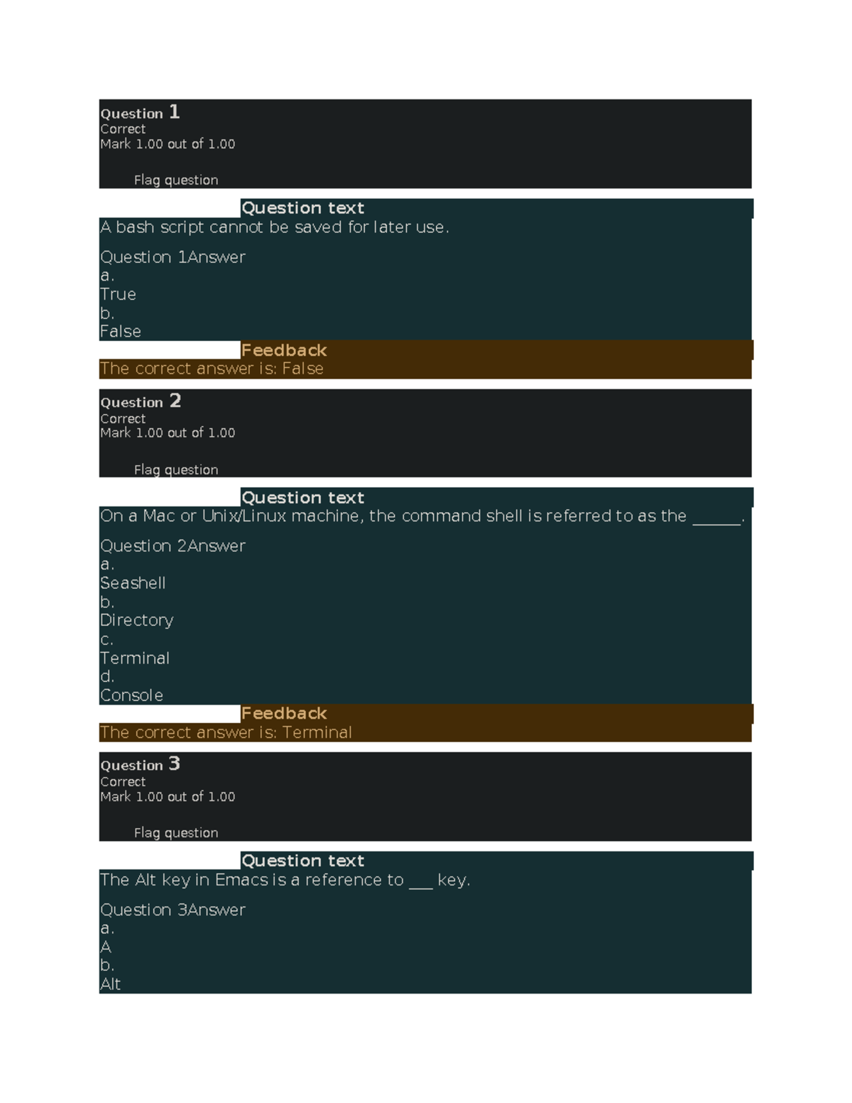 Graded Quiz 6 - CS101: Bash and Command Shell Fundamentals - Studocu