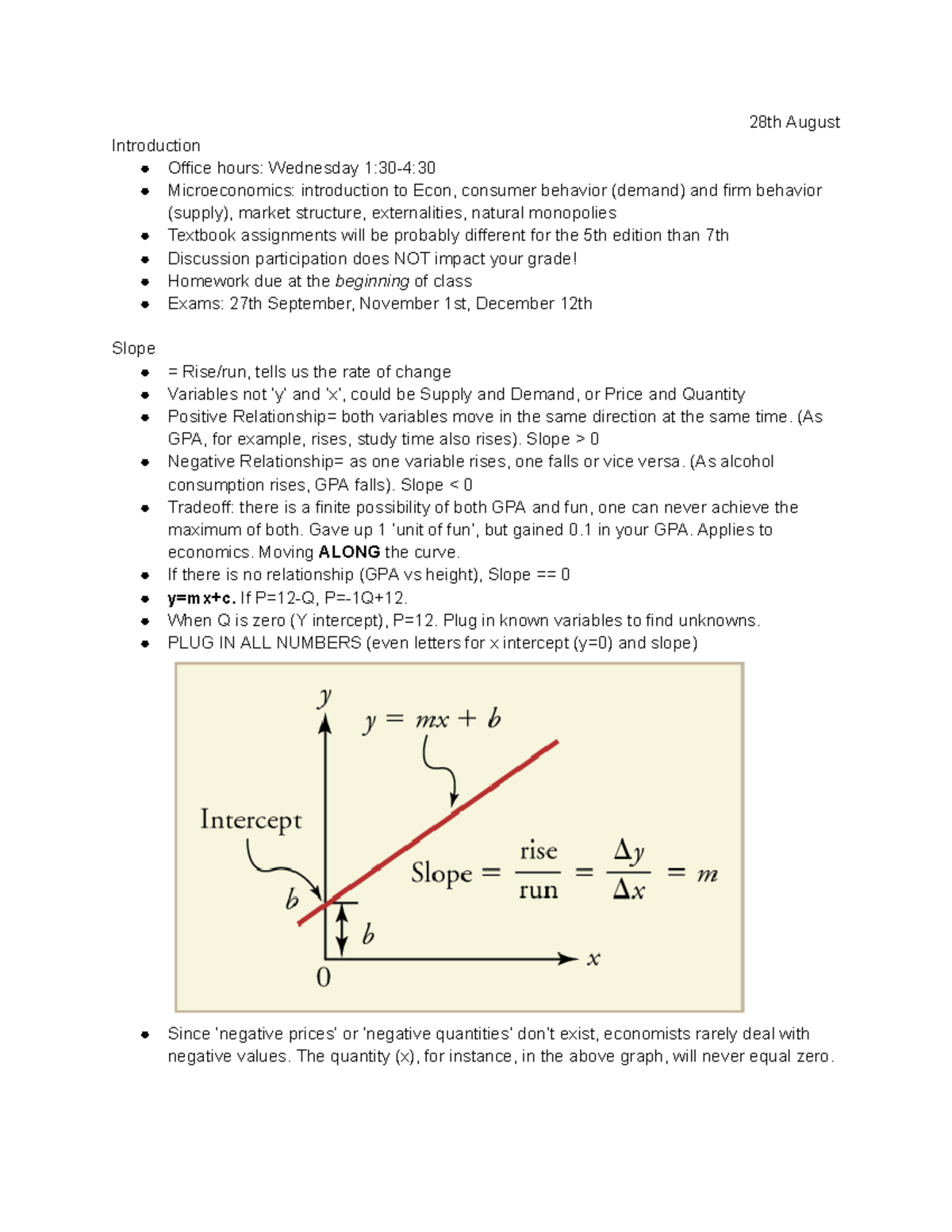 ECON 1011 Lecture Notes: Introduction to Microeconomics Concepts - Studocu