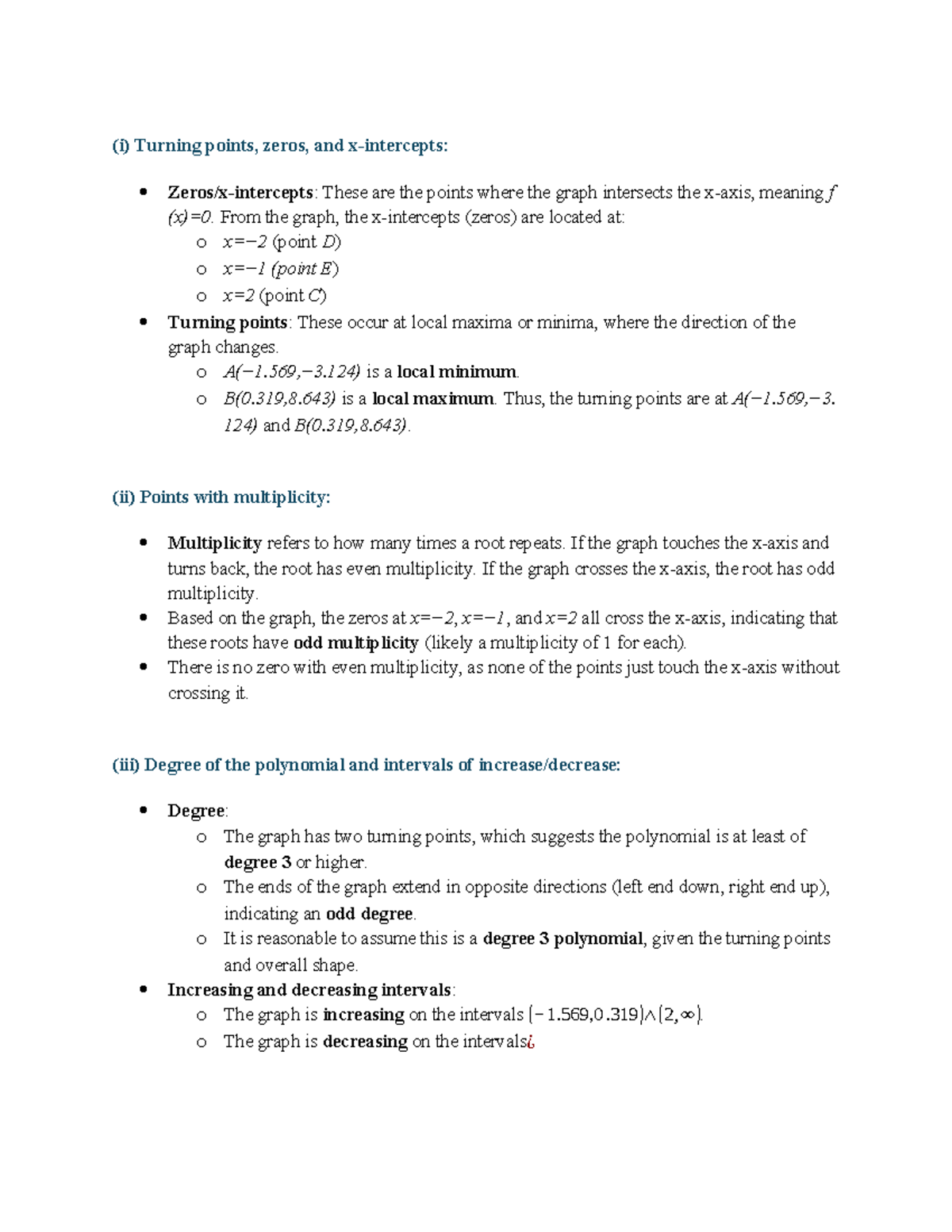 Unit 4 Assignment: Polynomial Functions & Asymptotes Analysis - Studocu