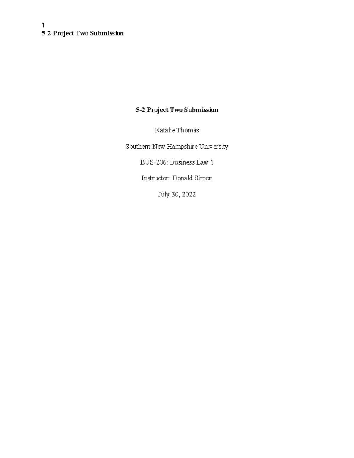 BUS-206: Ethics and Corporate Social Responsibility - Project Two ...
