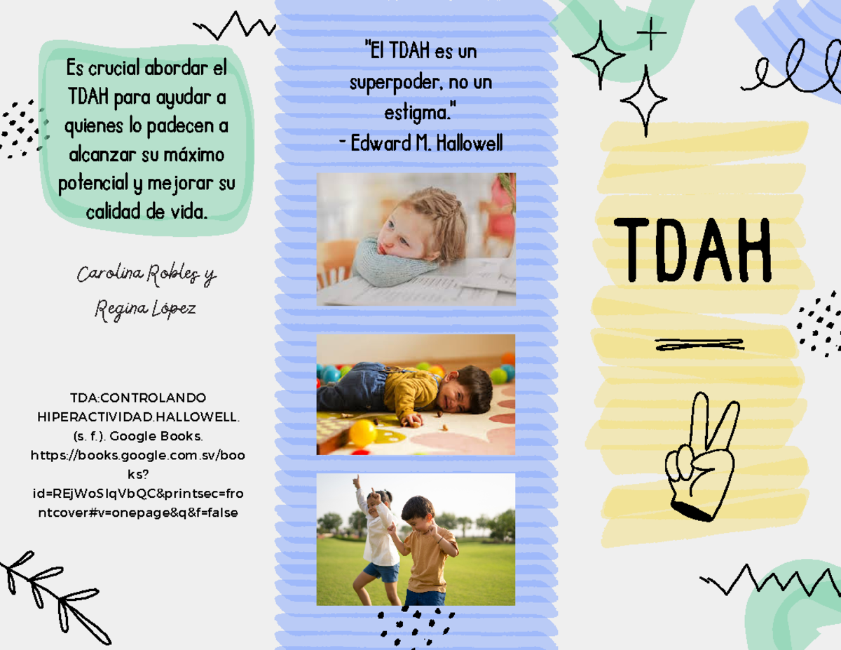 Triptico TDAH: Estrategias para Comprender y Manejar el TDAH - Studocu