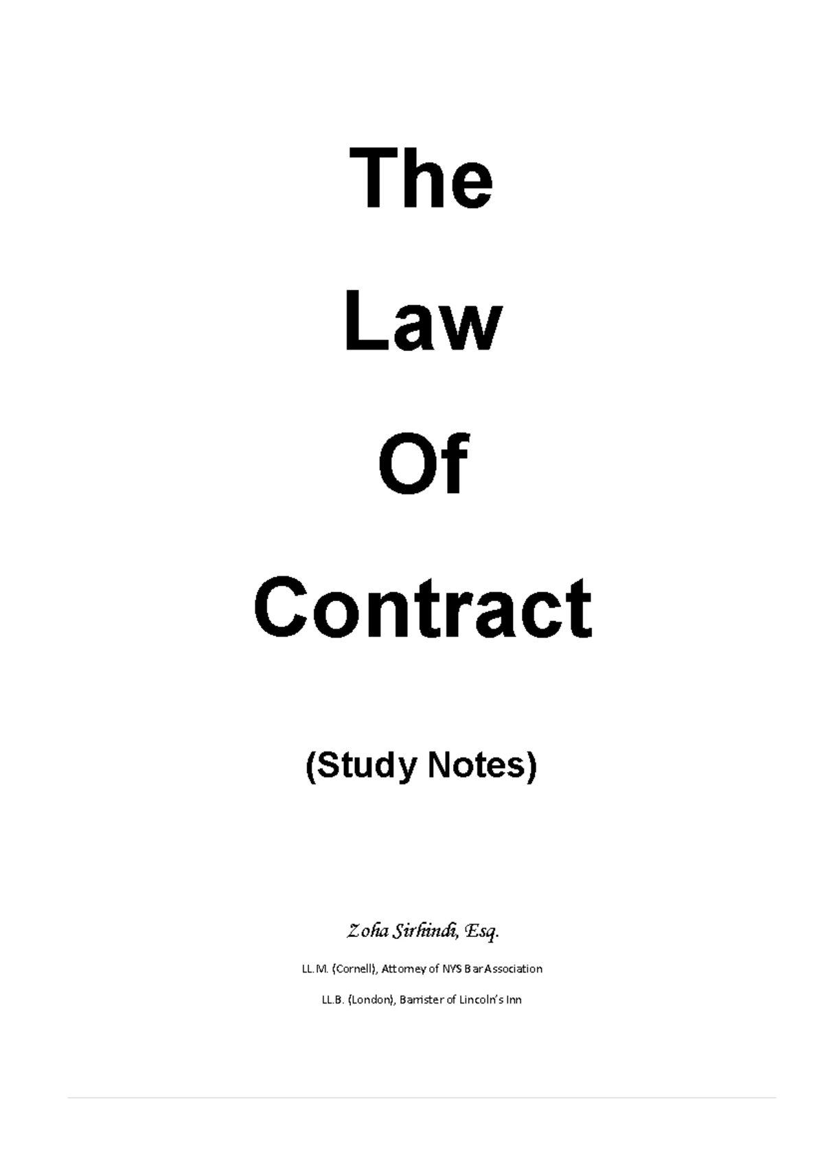 Contract Law Key Points & Exam Tips: Essential Revision Notes - Studocu