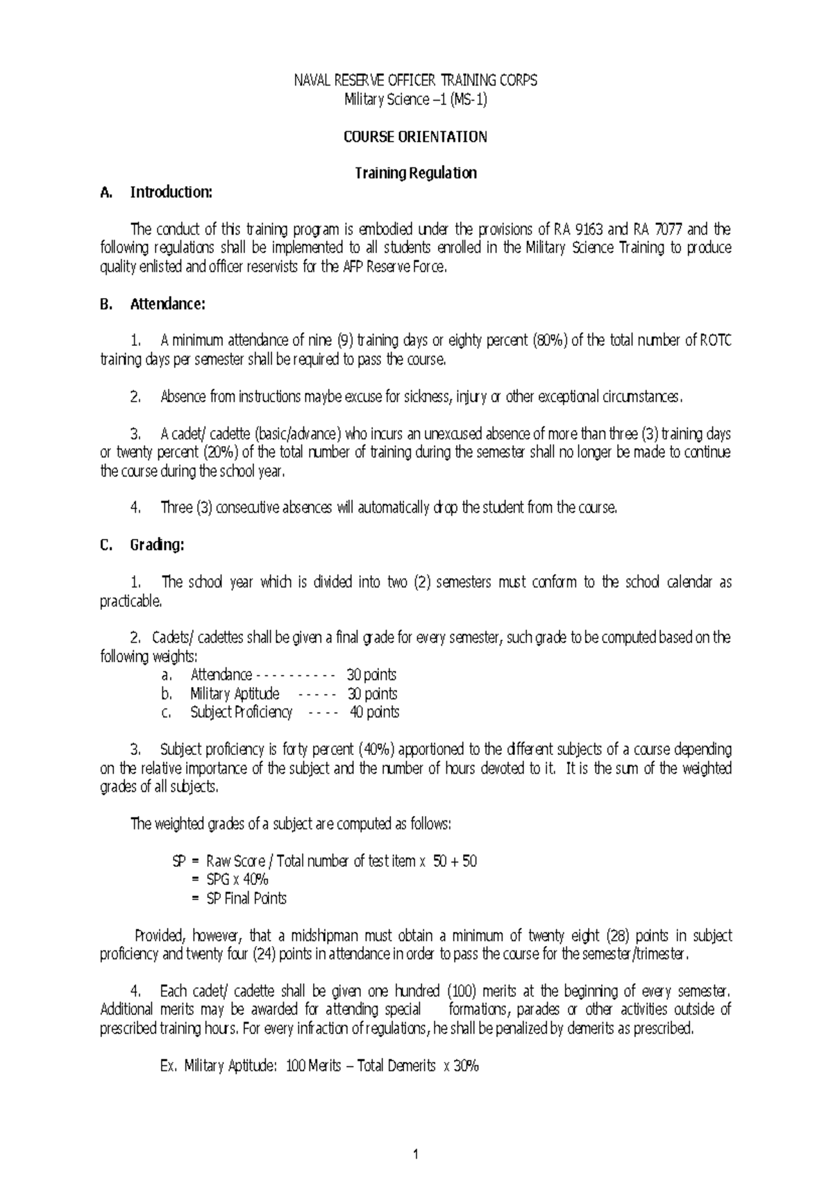 Ms-1-handbook - ROTC - NAVAL RESERVE OFFICER TRAINING CORPS Military ...